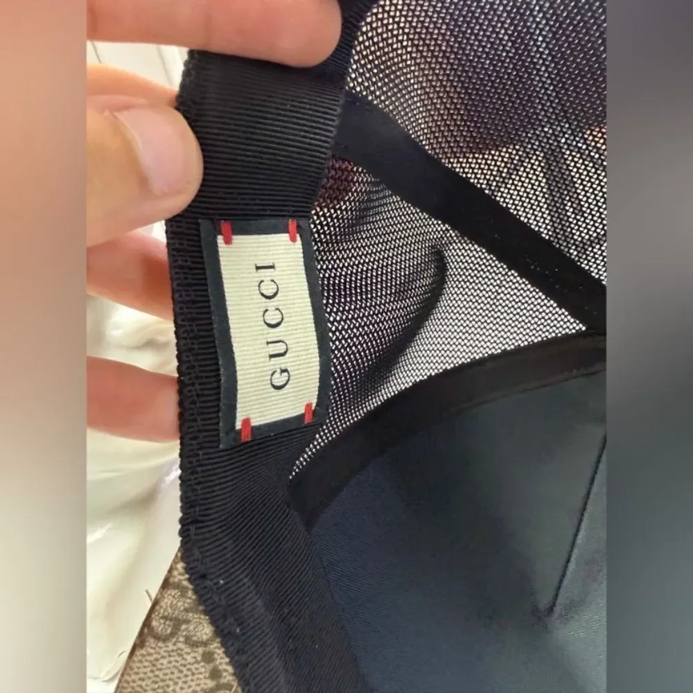 Gucci GG Supreme Monogram Baseball Hat 59 Beige Black